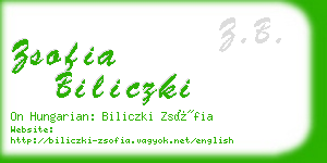 zsofia biliczki business card